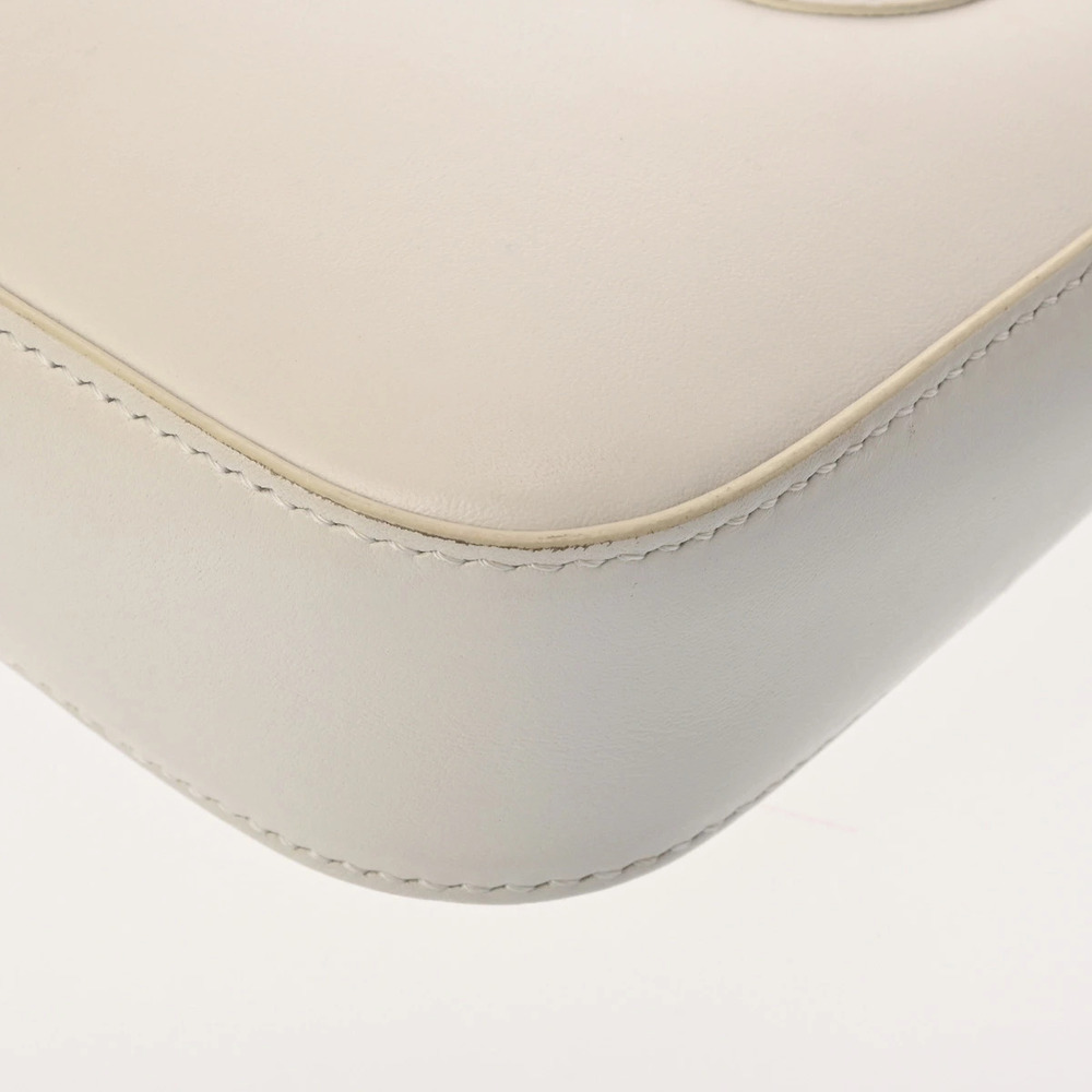 Celine White Cuile Leather Shoulder Bag Triomphe White - Picture 6 of 9
